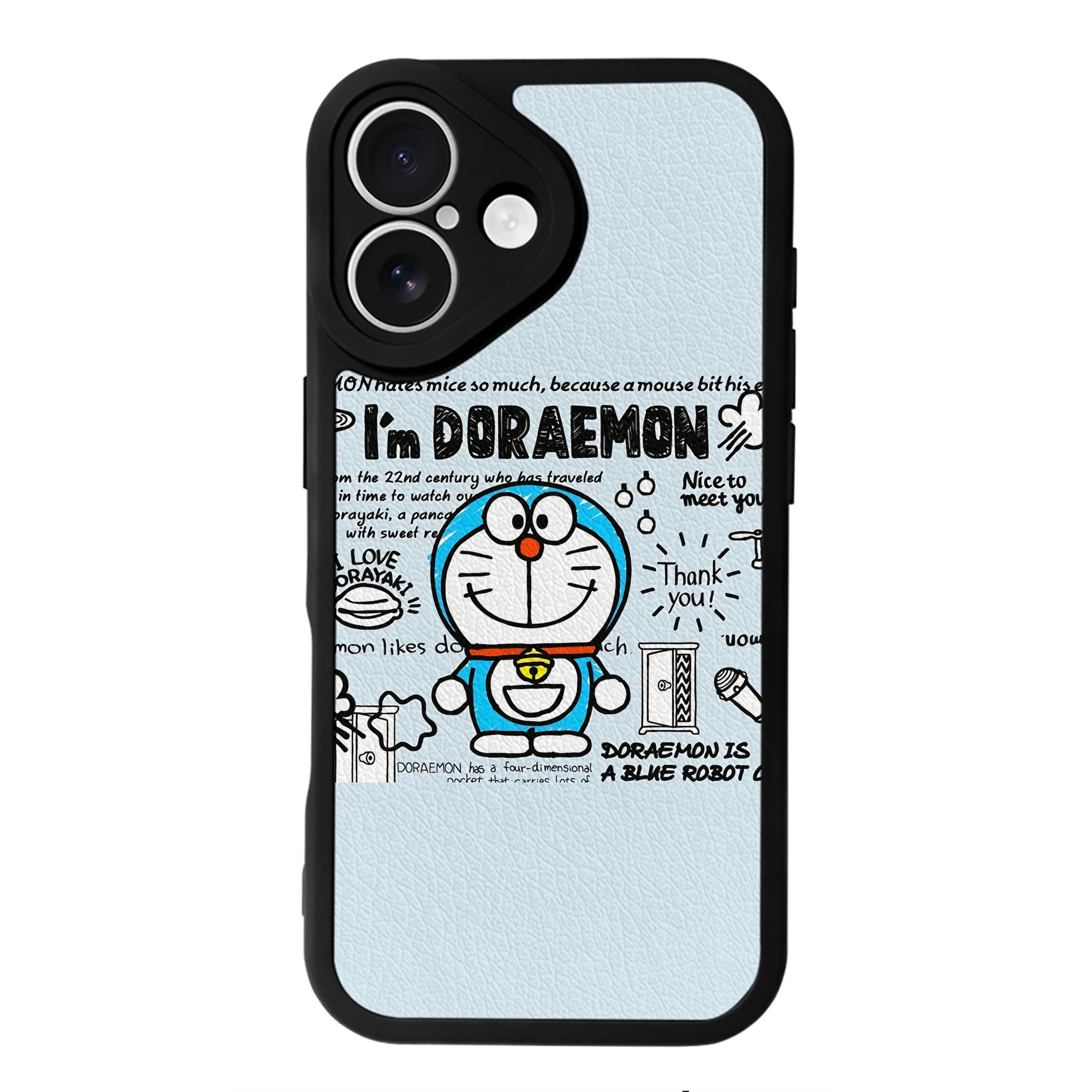 （画像用） ドラえもん Doraemon 【iPhone 16シリーズ対応】シリコンスマホケース（レザー調） 材質：シリコン